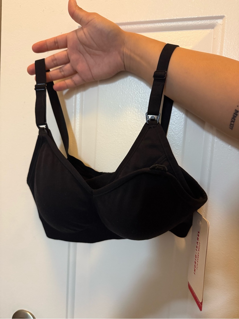 Ingrid & Isabel Black Nursing Bra with Clip-Down Straps